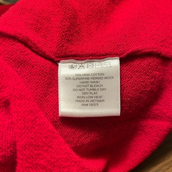 Saturdays NYC Sweater Sean Mock Turtleneck Red Crepe Rib *FLAW* size Medium - Picture 13 of 16